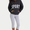 Weicher Oversize-Hoodie aus Baumwollfleece in Schwarz Weicher Oversize-Hoodie aus Baumwollfleece in Schwarz