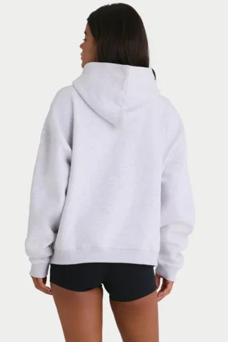 Weicher Oversize-Hoodie aus Baumwolljersey in Melange-Grau