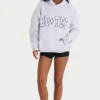 Weicher Oversize-Hoodie aus Baumwolljersey in Melange-Grau Weicher Oversize-Hoodie aus Baumwolljersey in Melange-Grau