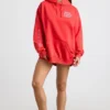 Weicher Oversize-Hoodie aus Baumwolljersey in Rot Weicher Oversize-Hoodie aus Baumwolljersey in Rot