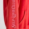 Weicher Oversize-Hoodie aus Baumwolljersey in Rot Weicher Oversize-Hoodie aus Baumwolljersey in Rot