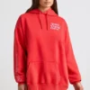 Weicher Oversize-Hoodie aus Baumwolljersey in Rot Weicher Oversize-Hoodie aus Baumwolljersey in Rot