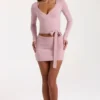 Weicher Strick-Minirock in Blush