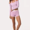 Weiches Jersey-Oberteil mit schulterfreiem Ausschnitt in Sweet Pink Weiches Jersey-Oberteil mit schulterfreiem Ausschnitt in Sweet Pink