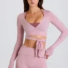 Weiches Jersey-Wickel-Oberteil in Mauve Weiches Jersey-Wickel-Oberteil in Mauve