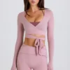 Weiches Jersey-Wickel-Oberteil in Mauve Weiches Jersey-Wickel-Oberteil in Mauve