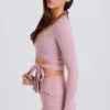 Weiches Jersey-Wickel-Oberteil in Mauve Weiches Jersey-Wickel-Oberteil in Mauve