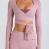 Weiches Jersey-Wickel-Oberteil in Mauve Weiches Jersey-Wickel-Oberteil in Mauve