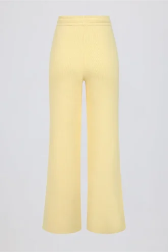 Weite Jogginghose aus geripptem Strick in Lemon