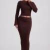 Wilona Oberteil aus geripptem Strick mit V-Ausschnitt in Espresso Wilona Oberteil aus geripptem Strick mit V-Ausschnitt in Espresso