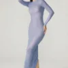 Yasmin Maxikleid mit Verzierungen und langen Ärmeln in Blau Yasmin Maxikleid mit Verzierungen und langen Ärmeln in Blau