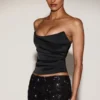 Yulea Satin-Korsett-Oberteil mit Schnürung in Schwarz-Lila Yulea Satin-Korsett-Oberteil mit Schnürung in Schwarz-Lila