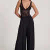 Zafira Weite Hose aus weichem Jersey mit mittlerer Leibhöhe in Schwarz Zafira Weite Hose aus weichem Jersey mit mittlerer Leibhöhe in Schwarz