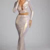 Zahra Mid Rise Metallic Jersey Rock in Hellgold Zahra Mid Rise Metallic Jersey Rock in Hellgold