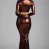 Zahra Mid Rise Metallic Jersey Rock in Kupferbronze Zahra Mid Rise Metallic Jersey Rock in Kupferbronze