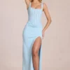 Zalia Spitzenkorsett-Maxikleid in Puderblau Zalia Spitzenkorsett-Maxikleid in Puderblau