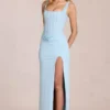 Zalia Spitzenkorsett-Maxikleid in Puderblau Zalia Spitzenkorsett-Maxikleid in Puderblau