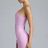Zanab Metallic-Minikleid mit Cut-outs und einer Schulter in Violett-Rosa