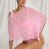 Zarayah Transparenter Poncho in Candyfloss Pink