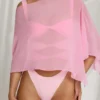 Zarayah Transparenter Poncho in Candyfloss Pink