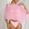 Zarayah Transparenter Poncho in Candyfloss Pink