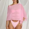 Zarayah Transparenter Poncho in Candyfloss Pink