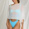 Zarayah Transparenter Poncho in Weiß