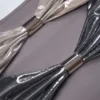 Zarza Badeanzug mit Einsätzen und Cut-outs in Silber-Chrom