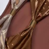 Zarza Panelled Cut-out Badeanzug in Bronze Gold