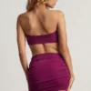 Zephyr strukturiertes Jersey-Minikleid mit asymmetrischem Schnitt in Beeren-Lila Zephyr strukturiertes Jersey-Minikleid mit asymmetrischem Schnitt in Beeren-Lila