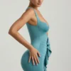 Zivanka Minikleid aus Slinky-Jersey mit Cut-outs und Rüschenbesatz in Seegrün Zivanka Minikleid aus Slinky-Jersey mit Cut-outs und Rüschenbesatz in Seegrün