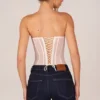 Zoa Bandeau-Korsett-Oberteil mit Schnürung in Elfenbein Zoa Bandeau-Korsett-Oberteil mit Schnürung in Elfenbein