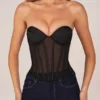 Zoa Bandeau-Korsett-Oberteil mit Schnürung in Schwarz Zoa Bandeau-Korsett-Oberteil mit Schnürung in Schwarz