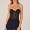 Zoa Bandeau-Korsett-Oberteil mit Schnürung in Schwarz Zoa Bandeau-Korsett-Oberteil mit Schnürung in Schwarz