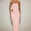 Zorya Soft-Jersey-Bandeau-Maxikleid mit Cut-outs in Rosa