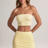 Zuri Modal-Minirock mit mittlerer Leibhöhe und A-Linien-Schnitt in Lemon Sherbet Zuri Modal-Minirock mit mittlerer Leibhöhe und A-Linien-Schnitt in Lemon Sherbet