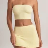Zuri Modal-Minirock mit mittlerer Leibhöhe und A-Linien-Schnitt in Lemon Sherbet Zuri Modal-Minirock mit mittlerer Leibhöhe und A-Linien-Schnitt in Lemon Sherbet